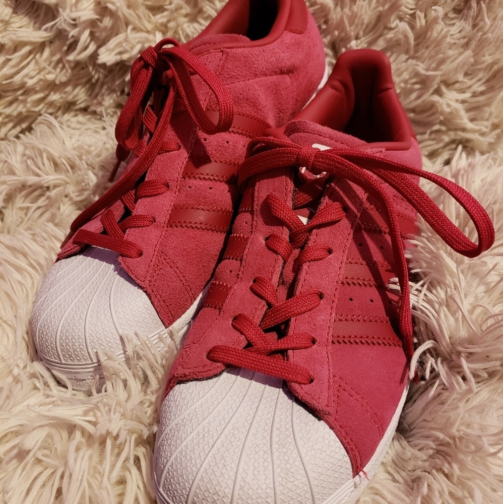 NWOT Adidas Superstar in Pink Suede